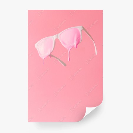 Fotomural gafas blancas con pintura rosa que gotea – Pixers®