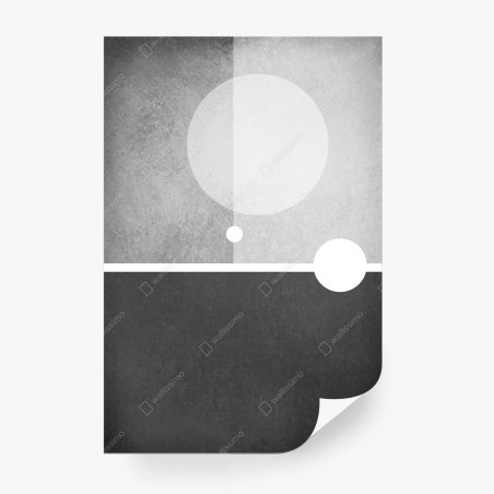Fotomural arte geométrico minimalista en escala de grises – Pixers®
