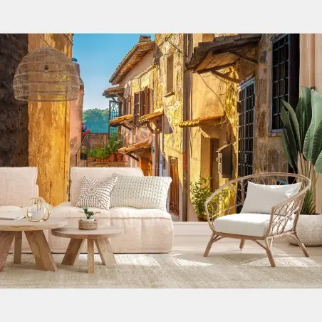 Fotomural callejón en la Toscana al atardecer – Pixers®