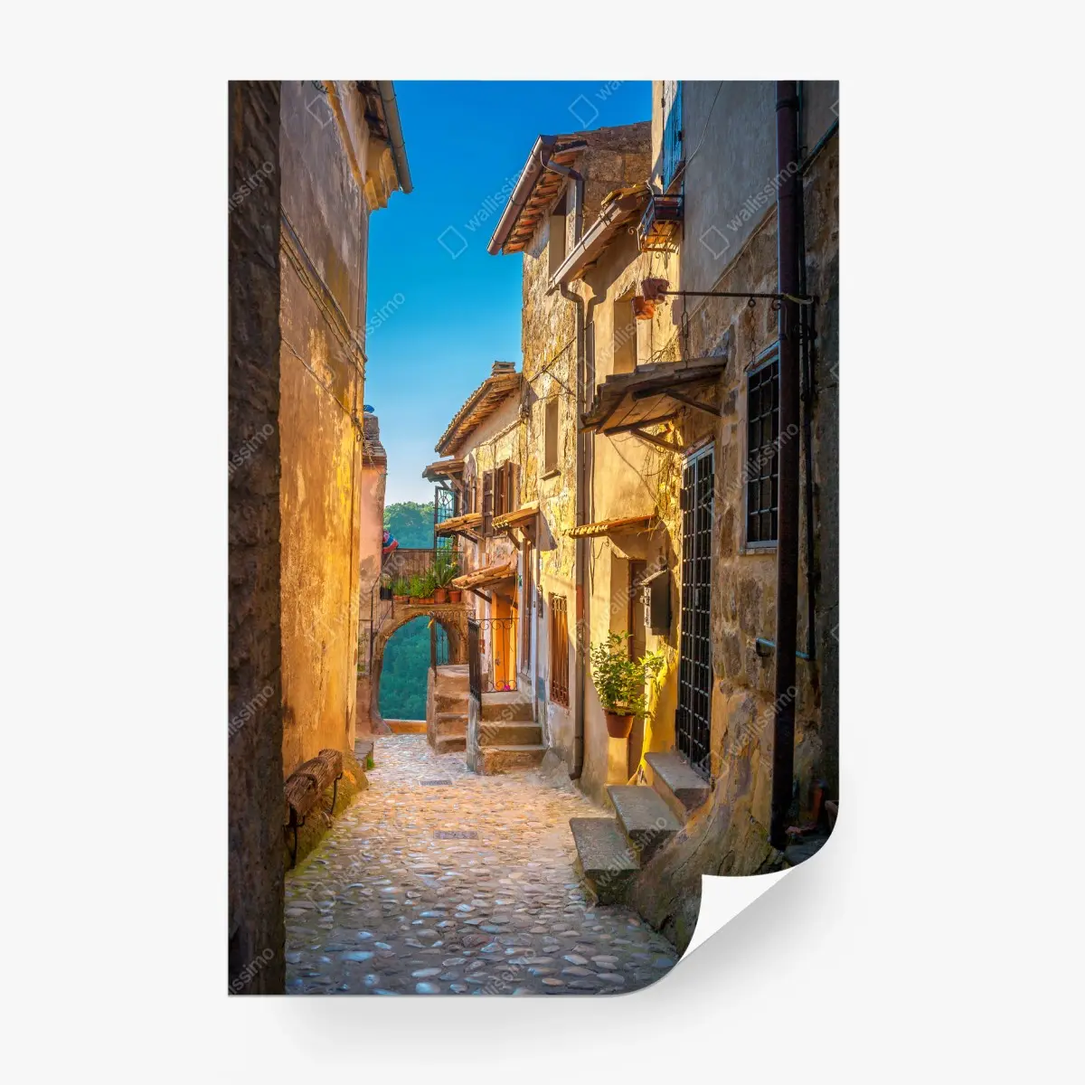 Fotomural callejón en la Toscana al atardecer – Pixers®