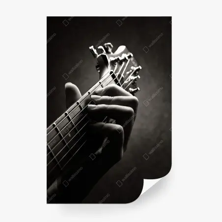 Fotomural melodía en las cuerdas: detalle de mano guitarrista – Pixers®