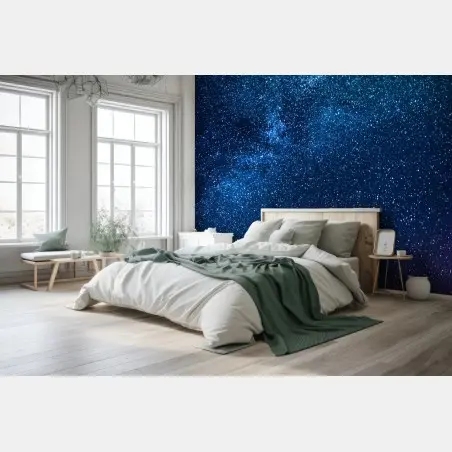 Fotomural cielo estrellado y vía láctea en tonos azules – Pixers®