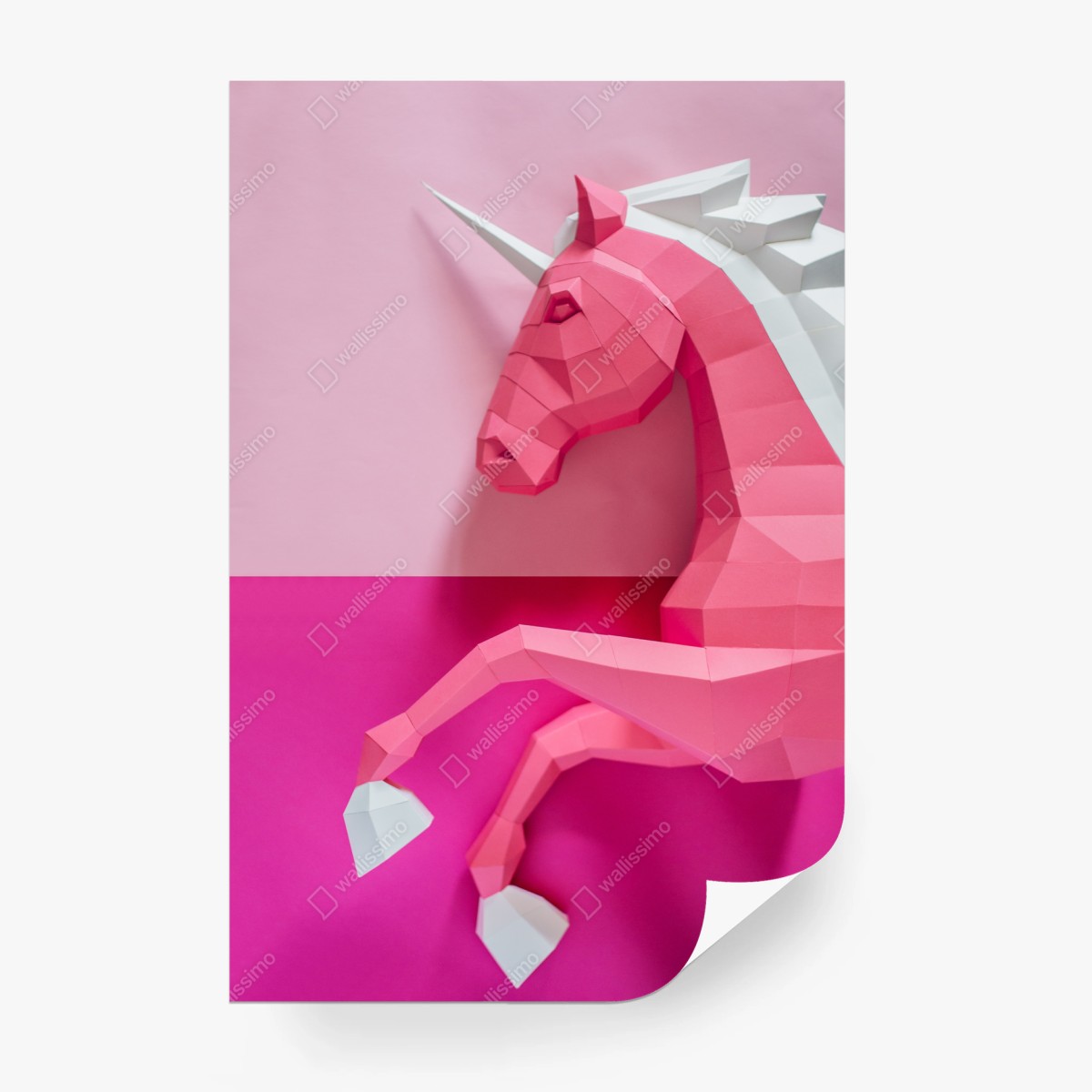 Fotomural unicornio geométrico rosa sobre fondo bicolor – Pixers® Fotomural unicornio geométrico rosa sobre fondo bicolor – Pixers®