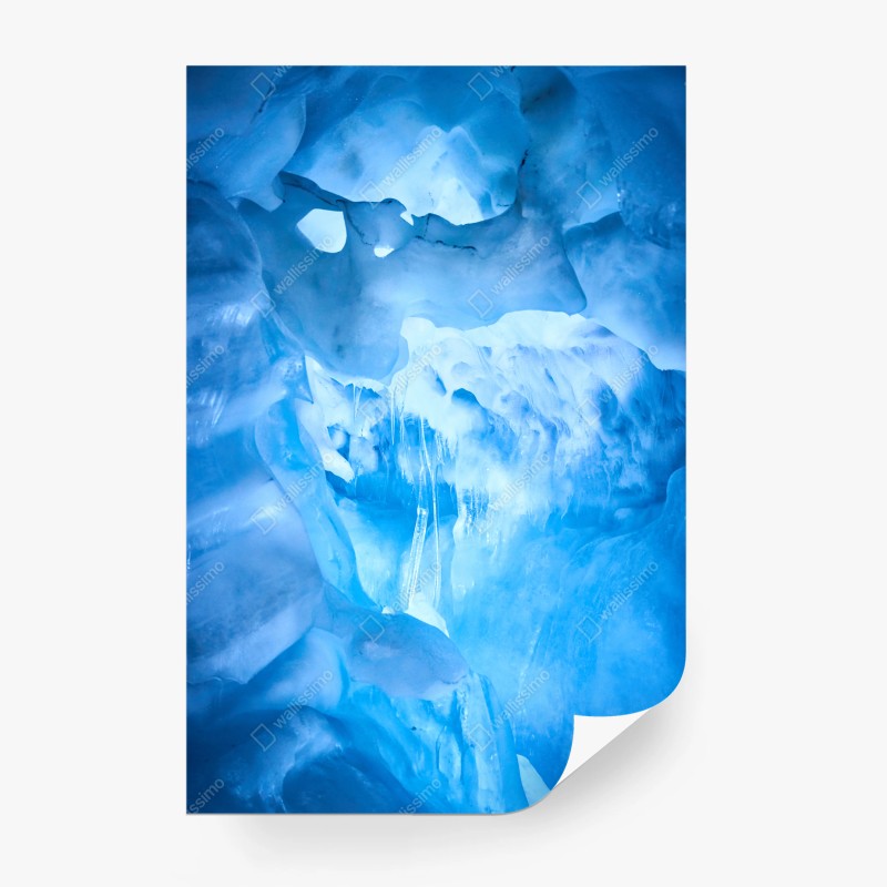 Fotomural cueva de hielo azul iluminada – Pixers®