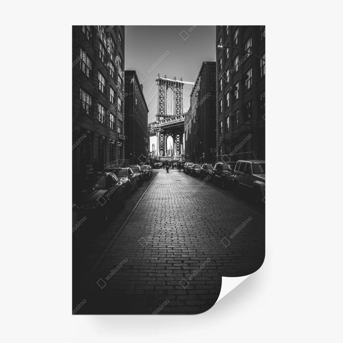 Fotomural calle empedrada con vista al puente de Manhattan – Pixers® Fotomural calle empedrada con vista al puente de Manhattan – Pixers®
