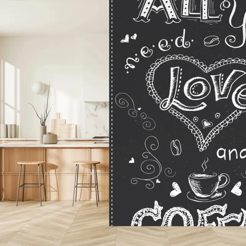 Fotomural todo lo que necesitas es amor y café