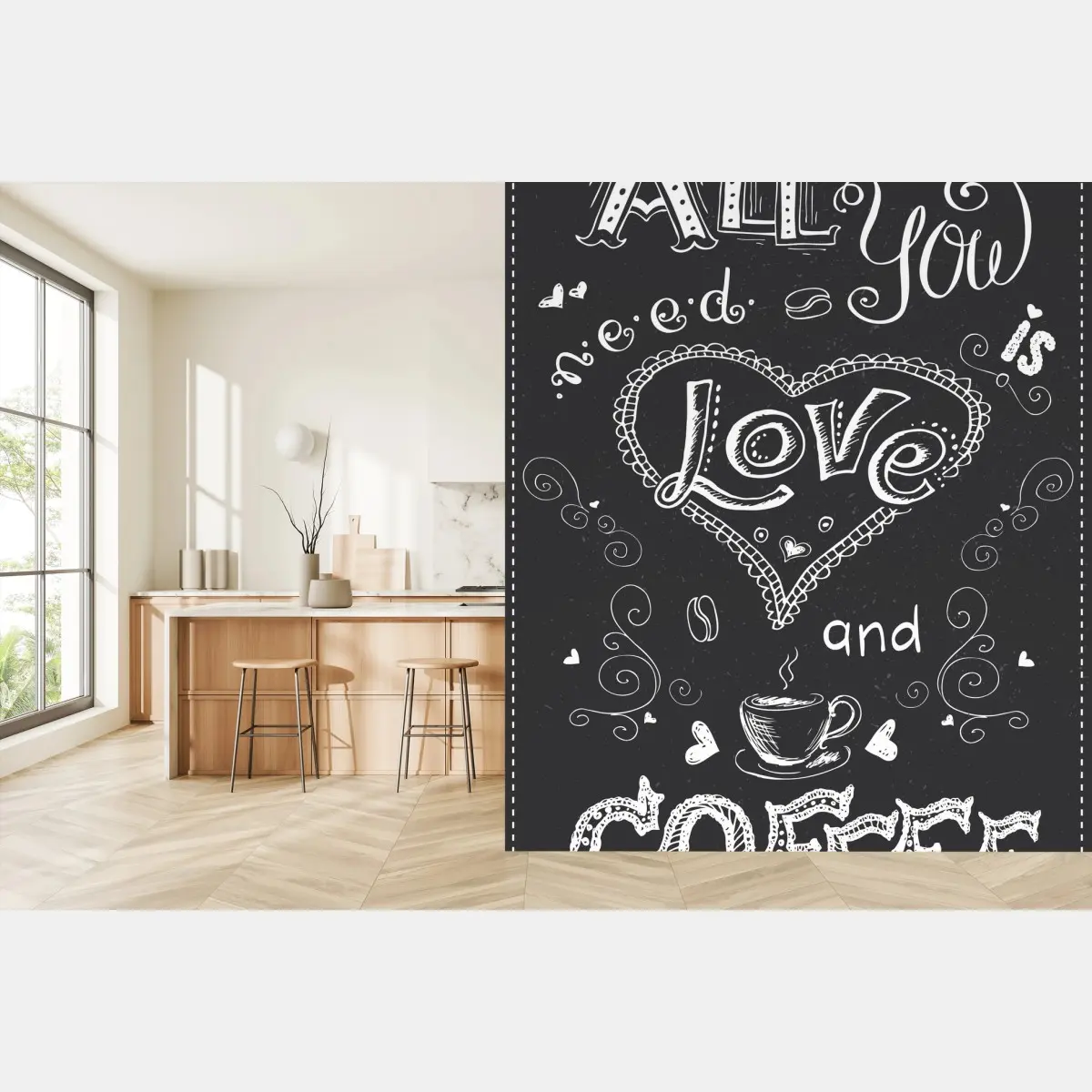 Fotomural todo lo que necesitas es amor y café – Pixers®