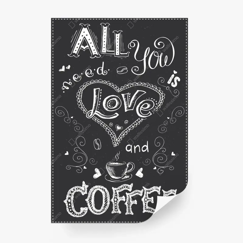 Fotomural todo lo que necesitas es amor y café