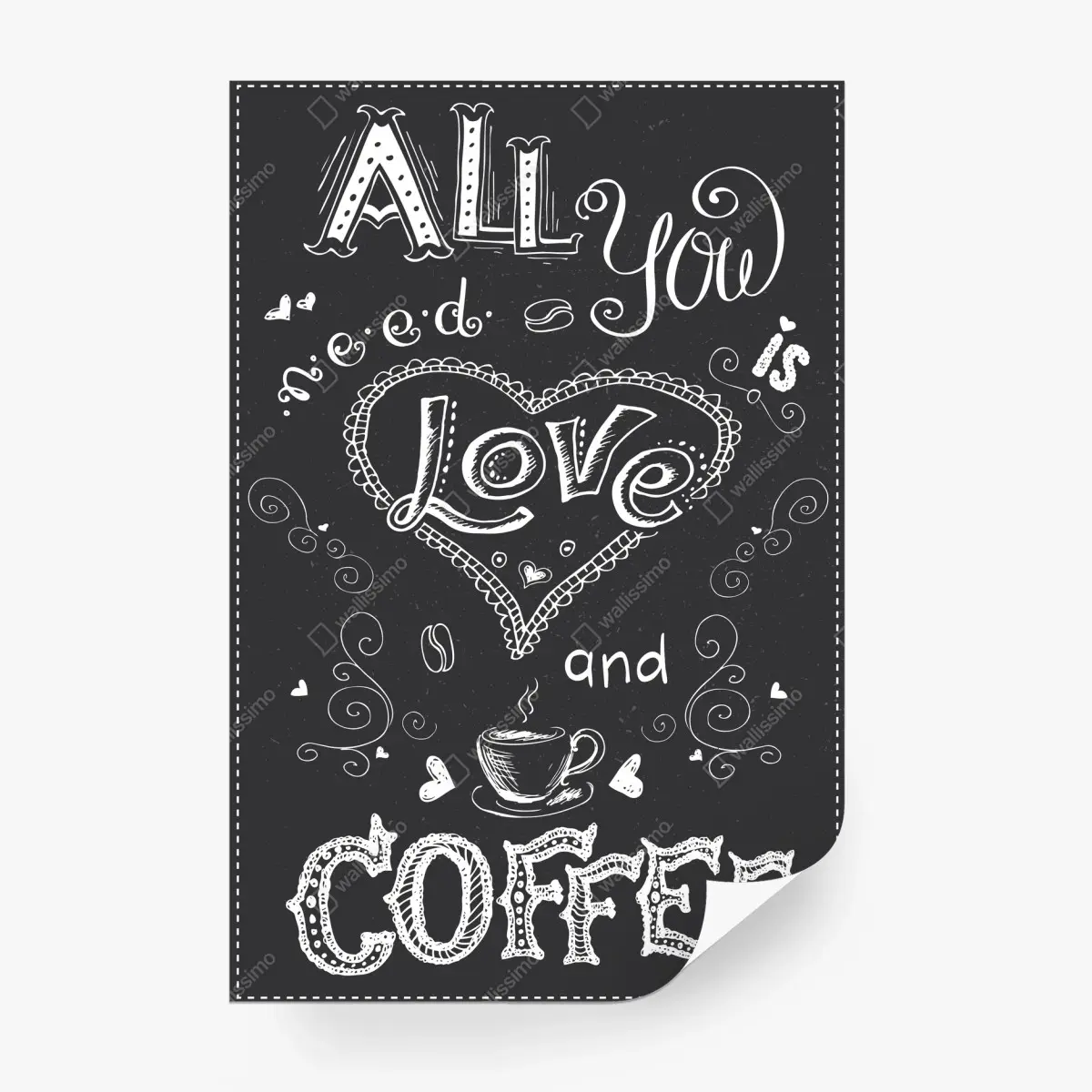 Fotomural todo lo que necesitas es amor y café – Pixers®