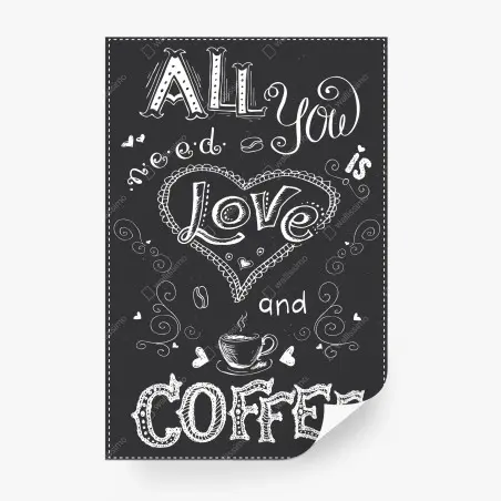 Fotomural todo lo que necesitas es amor y café – Pixers®