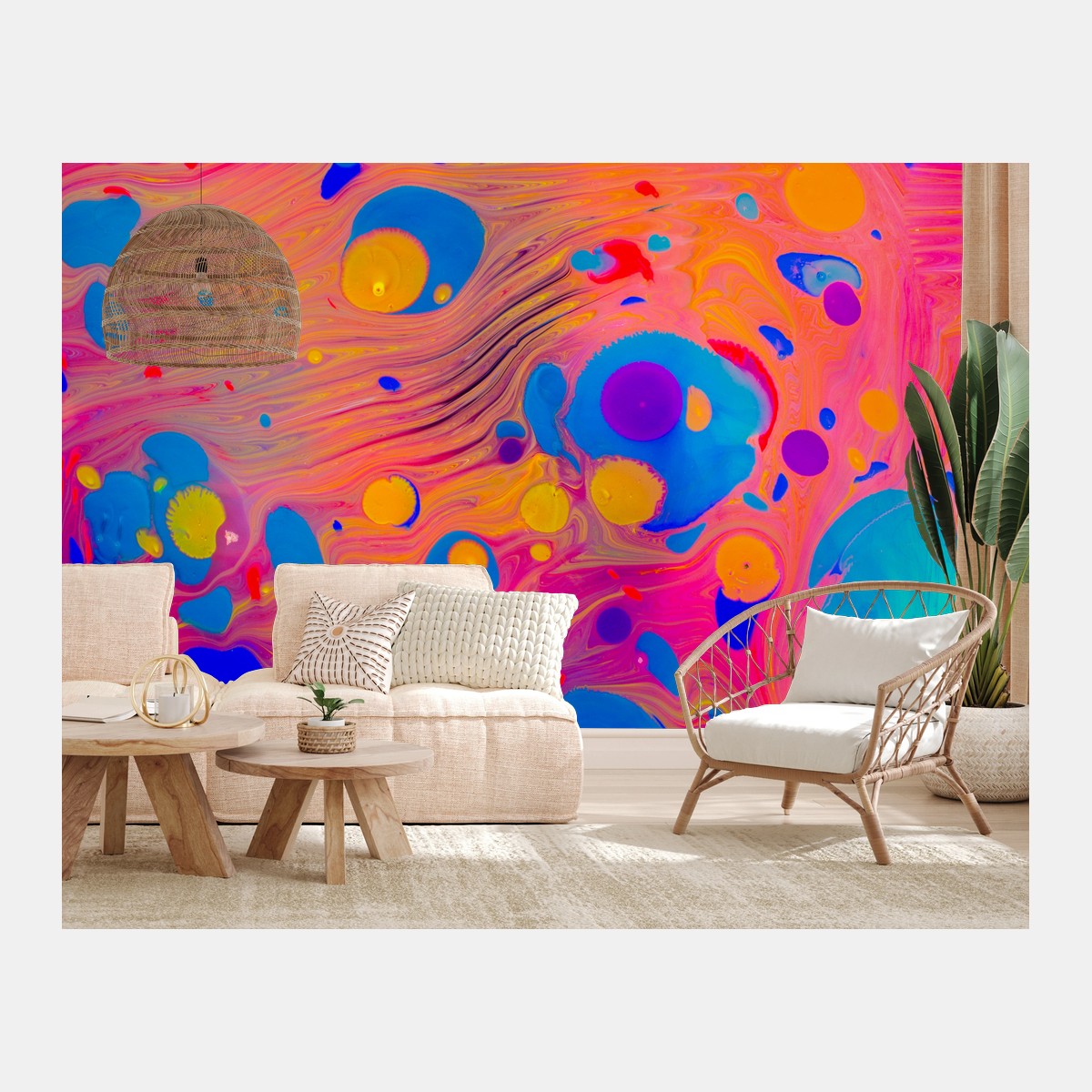Fotomural arte de marmoleado otomano en colores brillantes – Pixers®
