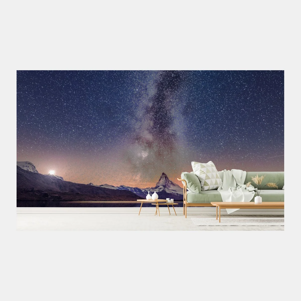 Fotomural cielo estrellado sobre montaña reflejada – Pixers® Fotomural cielo estrellado sobre montaña reflejada – Pixers®