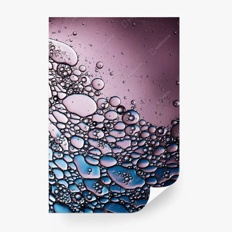 Fotomural composición de burbujas en tonos rosa y azul