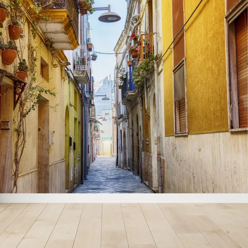 Fotomural calle pintoresca del centro de Brindisi