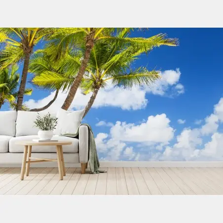 Fotomural palmeras tropicales en la playa de Punta Cana – Pixers®