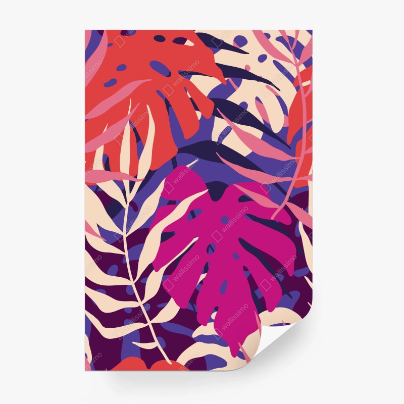 Fotomural hojas tropicales retro en tonos pastel – Pixers® Fotomural hojas tropicales retro en tonos pastel – Pixers®