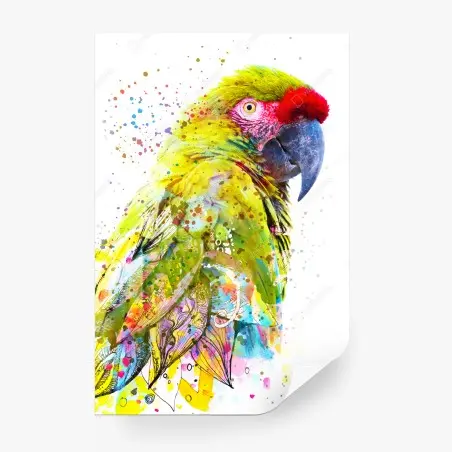 Fotomural loro tropical en acuarela vibrante – Pixers®