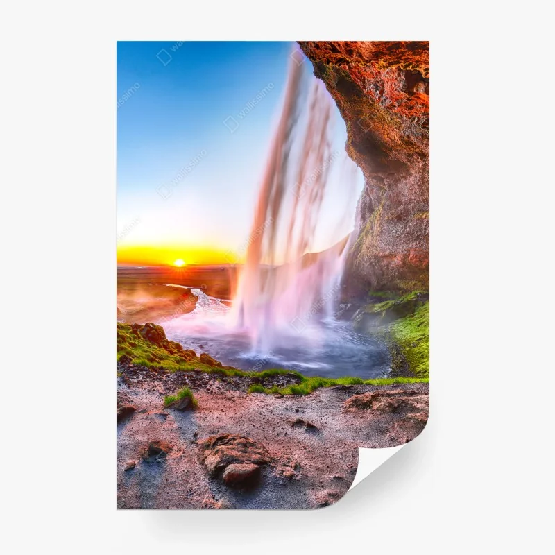 Fotomural magia del atardecer en Seljalandsfoss, cascada de Islandia – Pixers® Fotomural magia del atardecer en Seljalandsfoss, cascada de Islandia – Pixers®