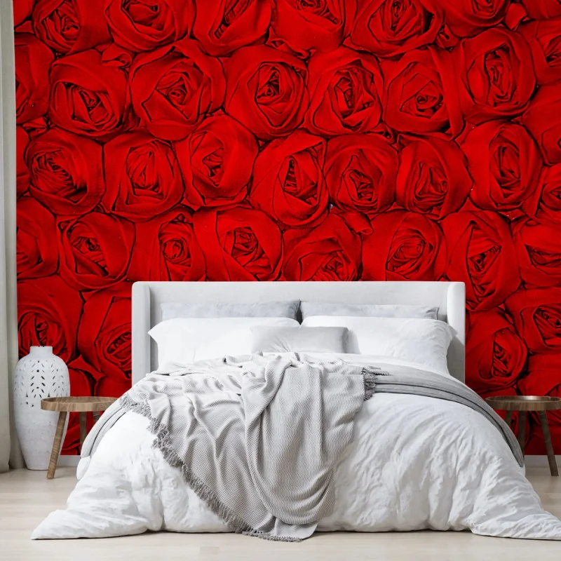 Fotomural pared de rosas rojas en patrón repetitivo – Pixers® Fotomural pared de rosas rojas en patrón repetitivo – Pixers®
