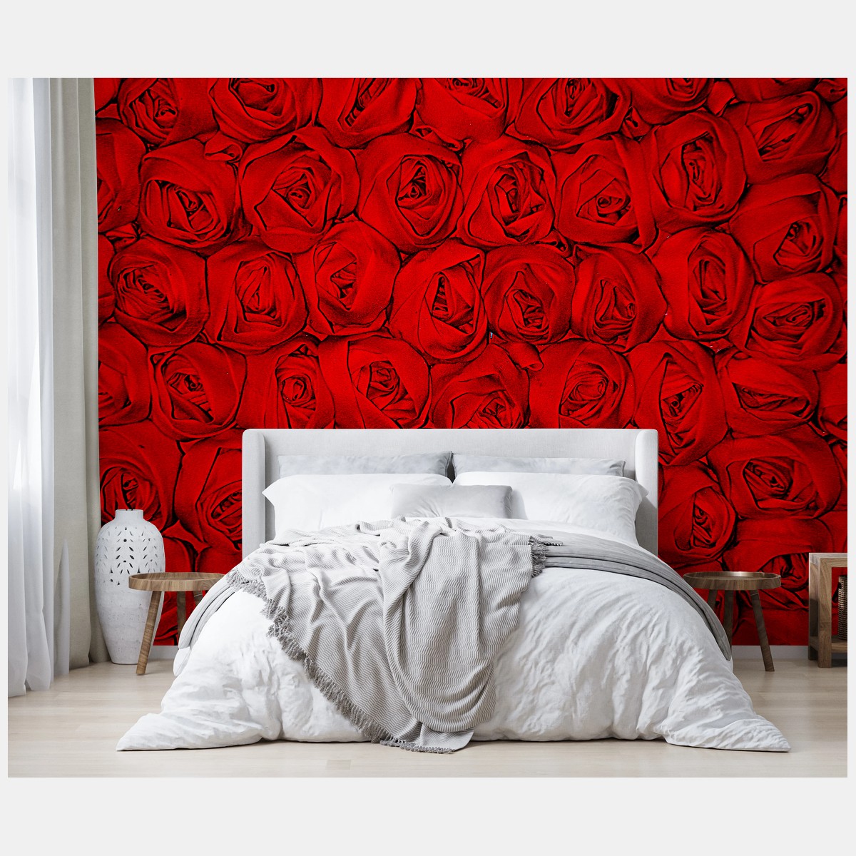 Fotomural pared de rosas rojas en patrón repetitivo – Pixers® Fotomural pared de rosas rojas en patrón repetitivo – Pixers®