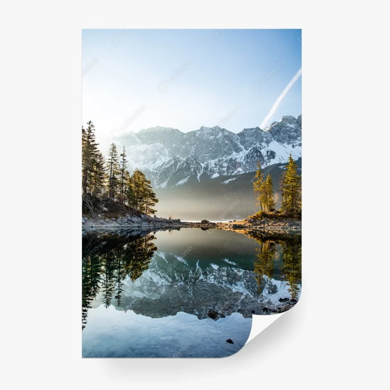 Fotomural reflejos en lago de montaña al amanecer
