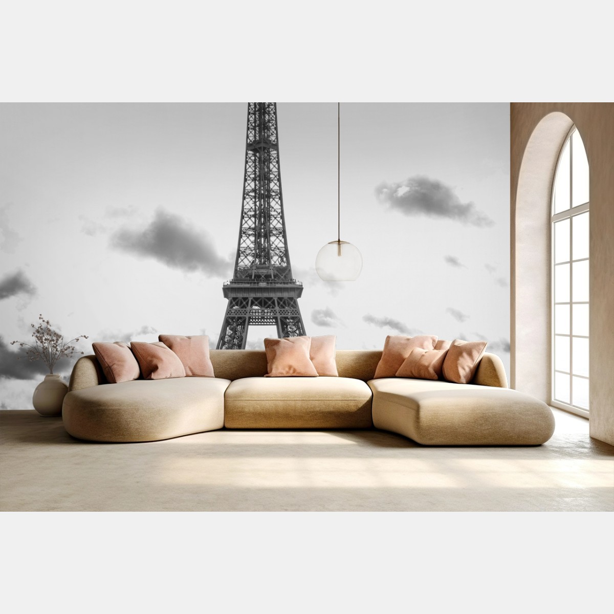 Fotomural Torre Eiffel en blanco y negro – Pixers®