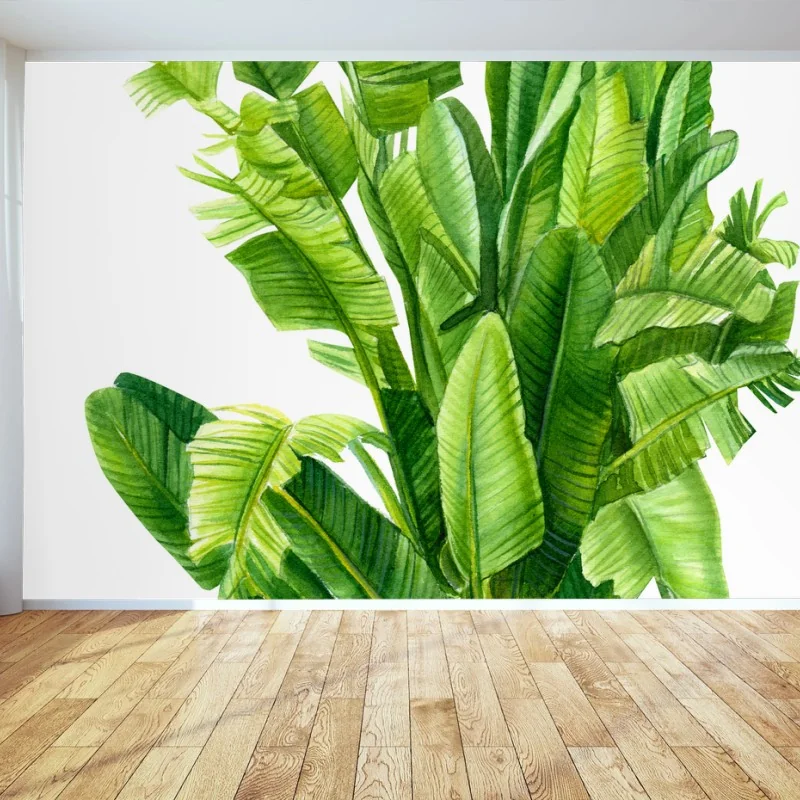 Fotomural hojas tropicales en acuarela