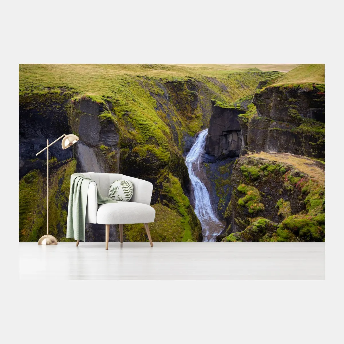 Fotomural atardecer en el cañón Fjadrargljufur, Islandia – Pixers®
