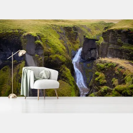 Fotomural atardecer en el cañón Fjadrargljufur, Islandia – Pixers®