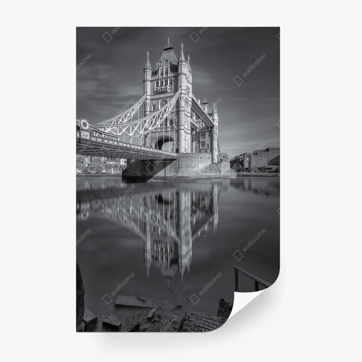 Fotomural reflejo majestuoso del puente en el río, Londres – Pixers®