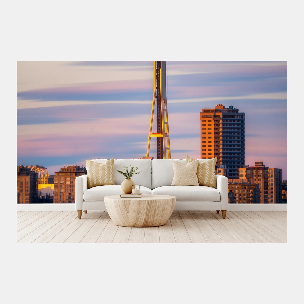 Fotomural atardecer en Seattle con Space Needle – Pixers®