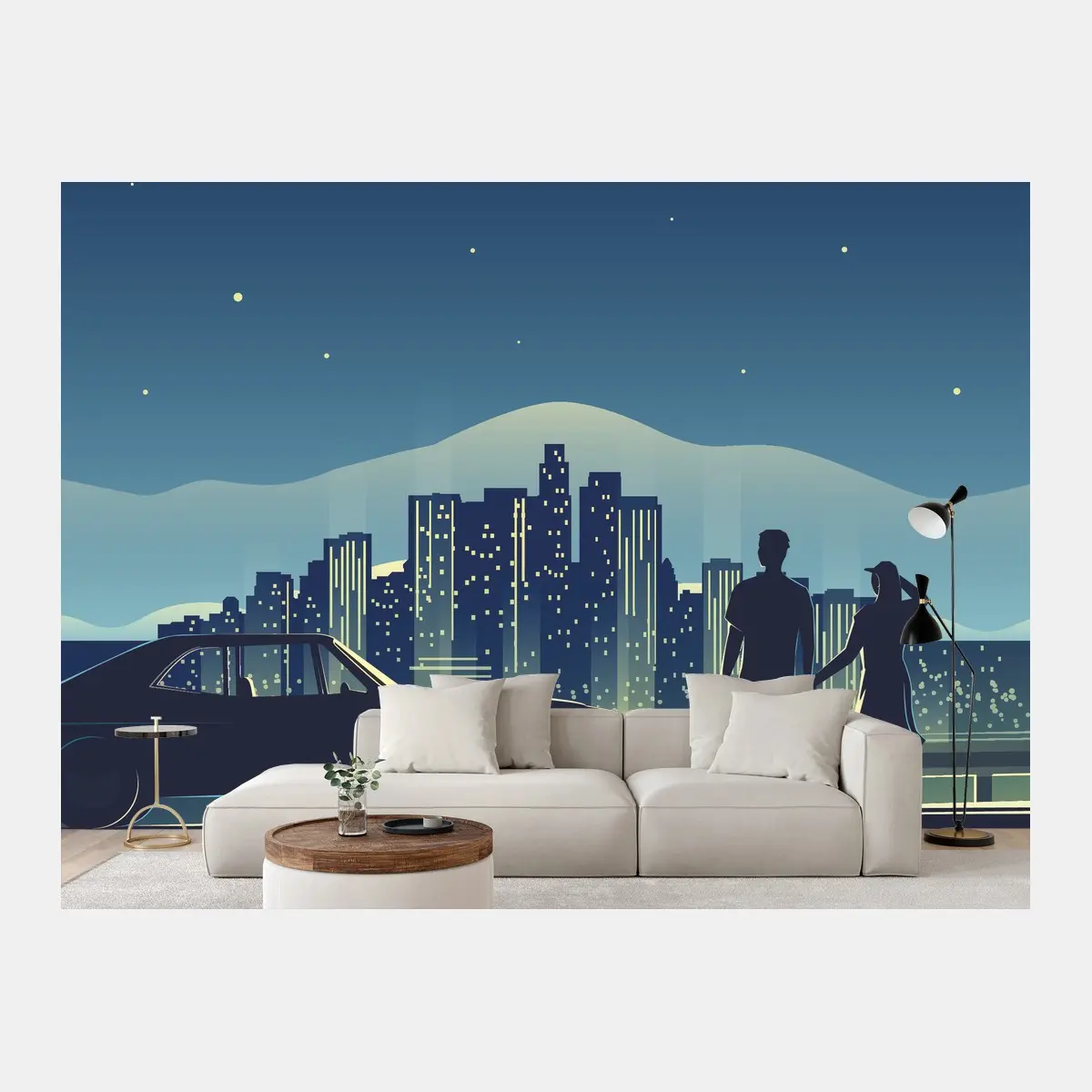 Fotomural romance nocturno en Los Ángeles – Pixers®