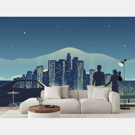 Fotomural romance nocturno en Los Ángeles – Pixers®