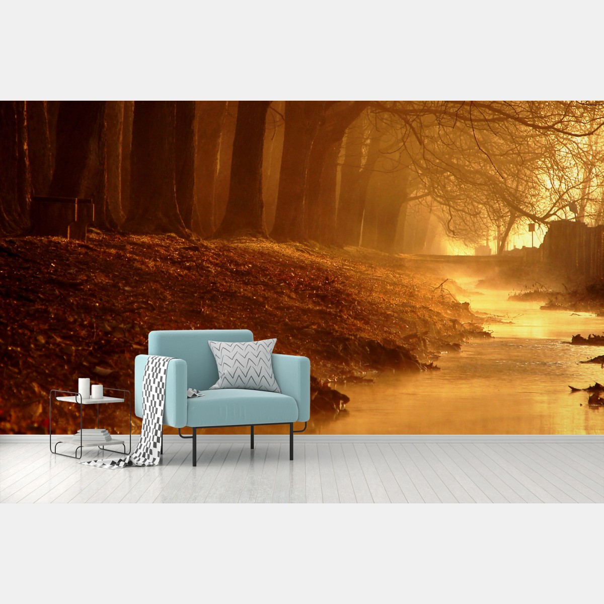 Fotomural amanecer dorado en el arroyo – Pixers®