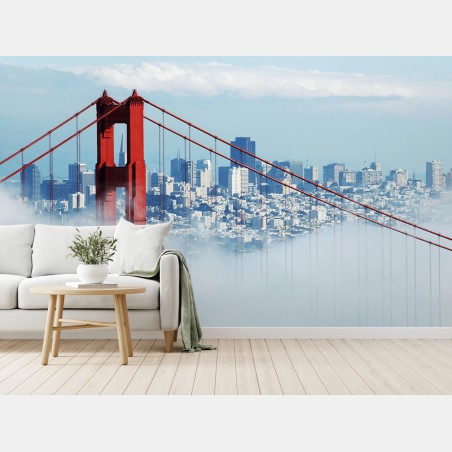 Fotomural puente Golden Gate entre la niebla sobre San Francisco – Pixers®