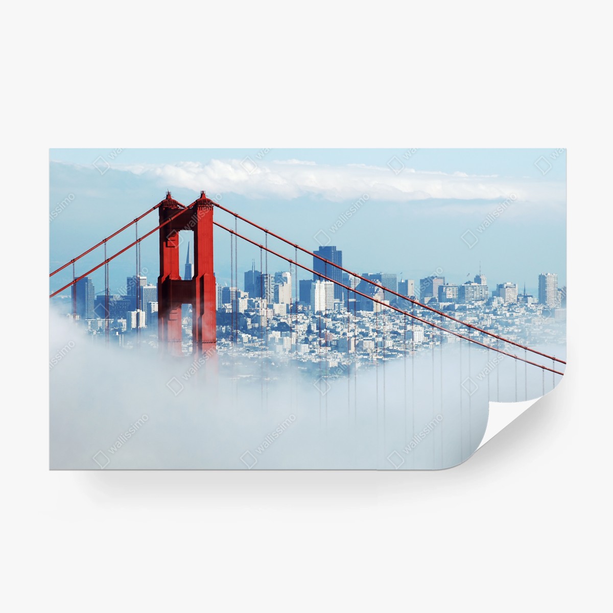 Fotomural puente Golden Gate entre la niebla sobre San Francisco – Pixers®