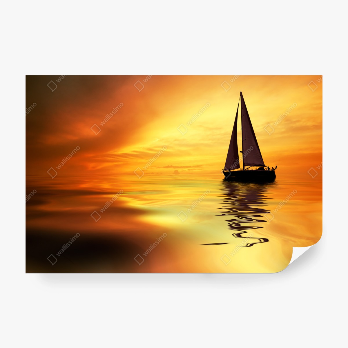 Fotomural velero al atardecer dorado – Pixers®