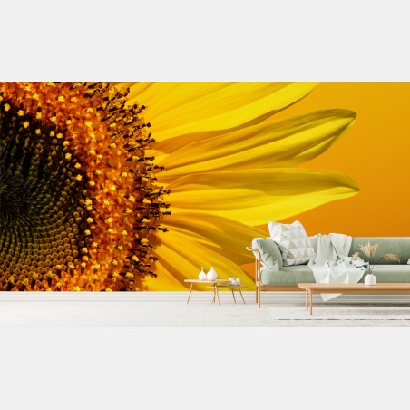 Fotomural girasol en fondo degradado amarillo y naranja – Pixers®
