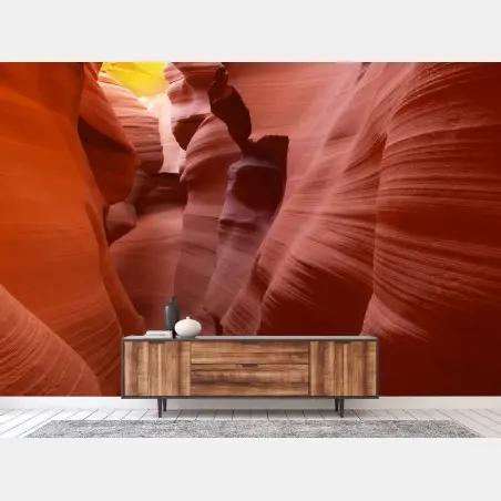 Fotomural paisaje interior de cañón con luz dorada – Pixers®