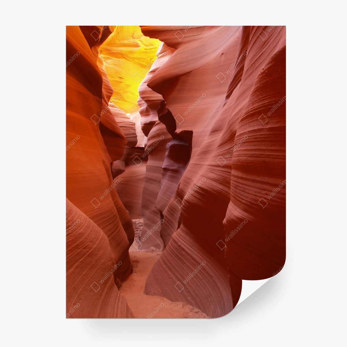 Fotomural paisaje interior de cañón con luz dorada – Pixers®