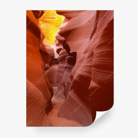 Fotomural paisaje interior de cañón con luz dorada – Pixers®