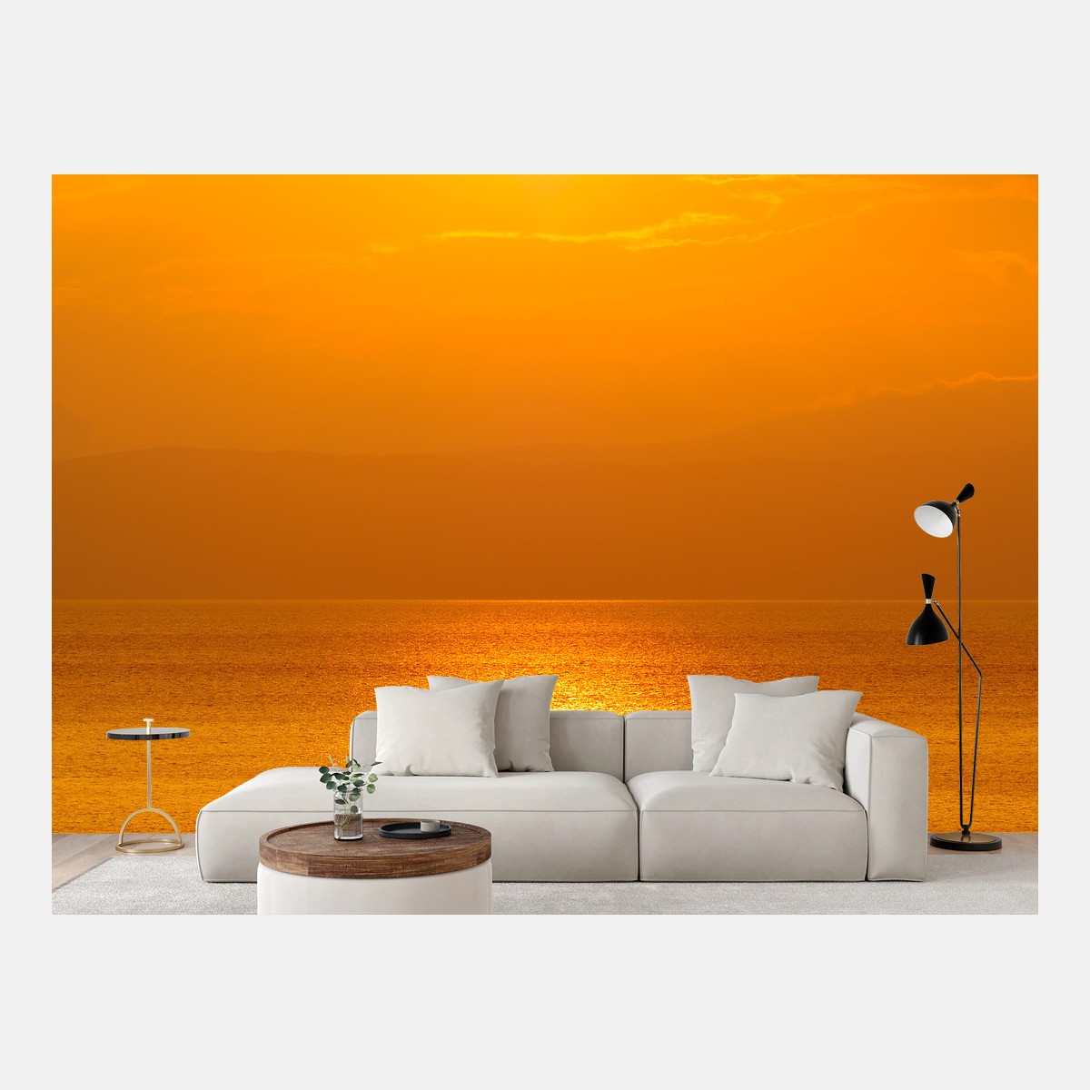 Fotomural amanecer dorado sobre el mar – Pixers®