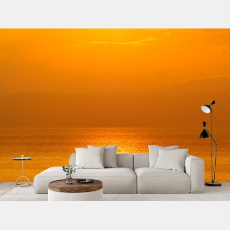Fotomural amanecer dorado sobre el mar – Pixers®