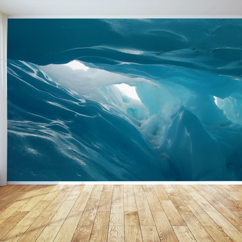 Fotomural refugio azul: cueva de hielo – Pixers®