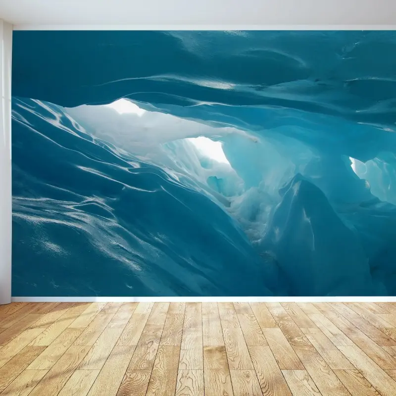 Fotomural refugio azul: cueva de hielo