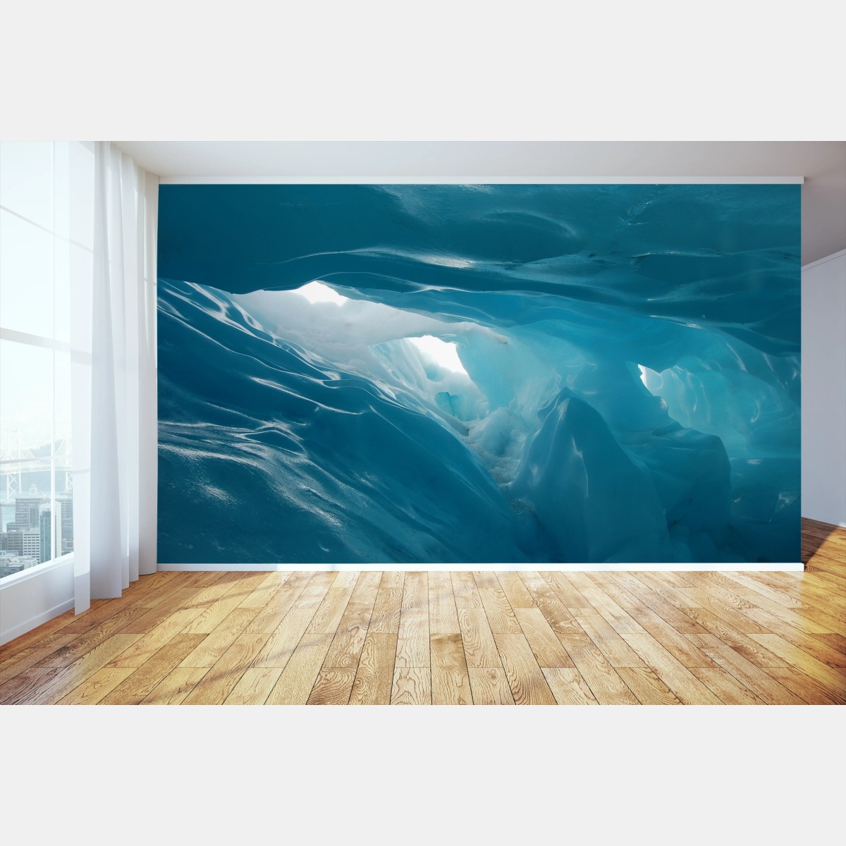 Fotomural refugio azul: cueva de hielo – Pixers®