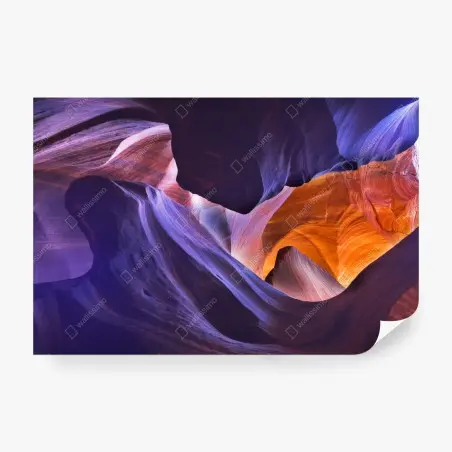 Fotomural paisaje abstracto del cañón Antelope en naranja y violeta – Pixers®