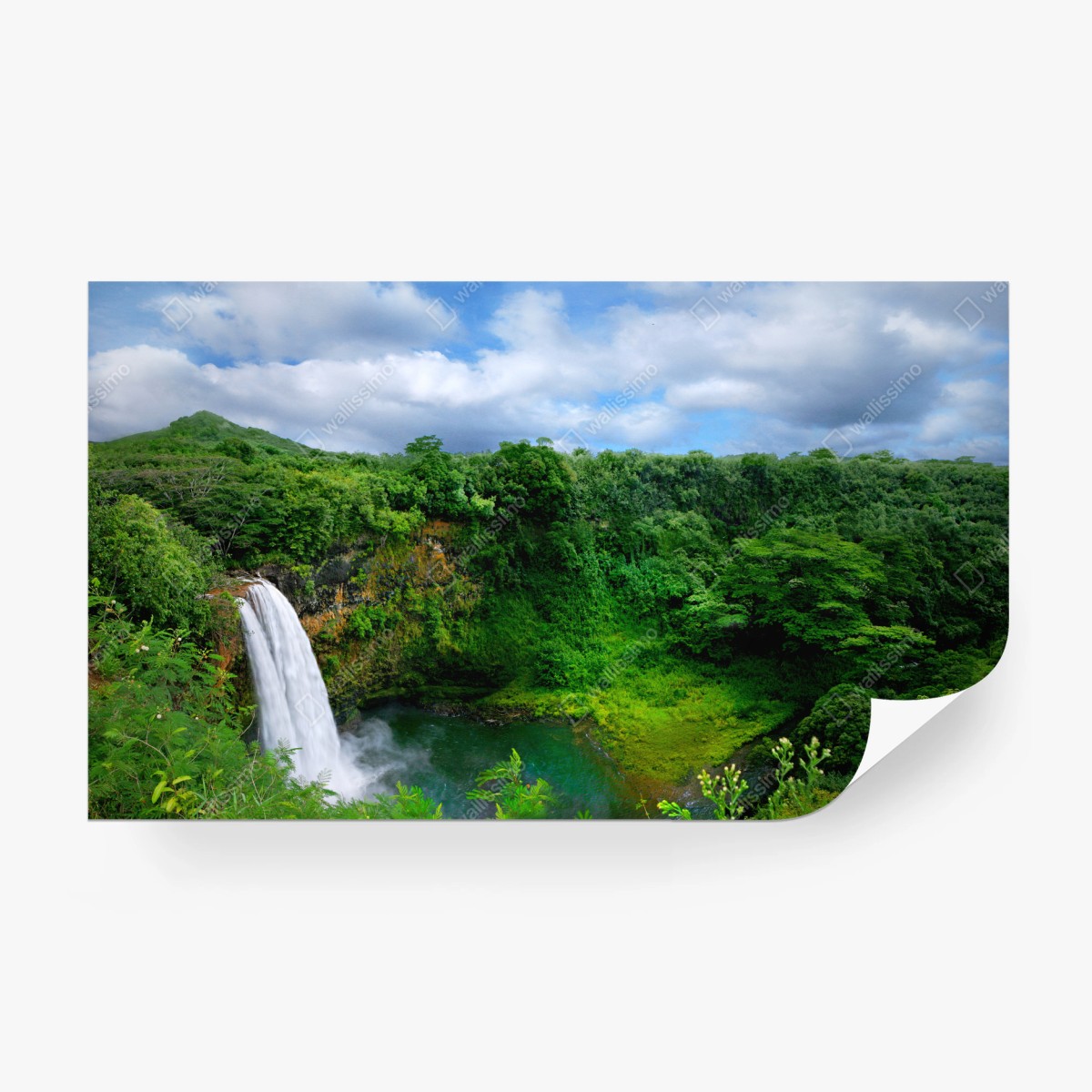 Fotomural paisaje tropical de Hawái con cascada – Pixers® Fotomural paisaje tropical de Hawái con cascada – Pixers®