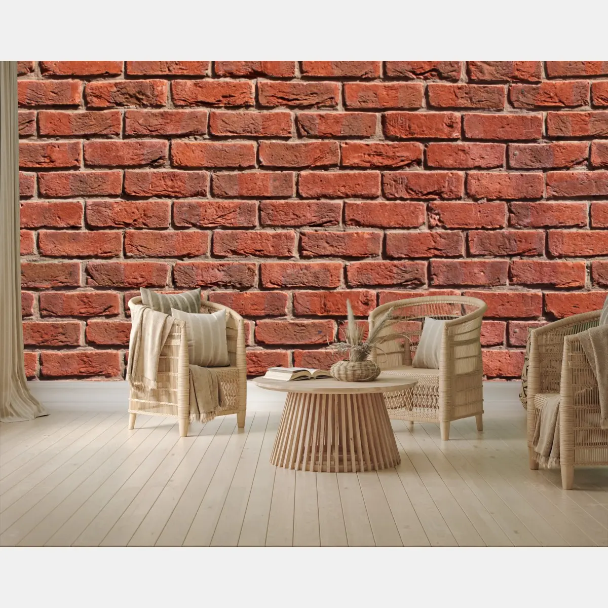 Fotomural muro de ladrillo rojo sin costuras – Pixers®