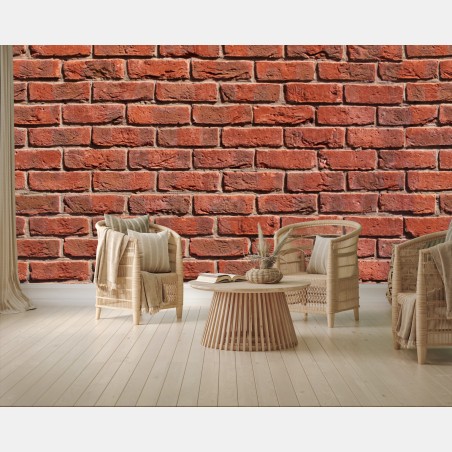 Fotomural muro de ladrillo rojo sin costuras – Pixers®